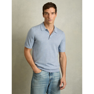 REISS MANOR Merino Wool Short Sleeve Polo Shirt